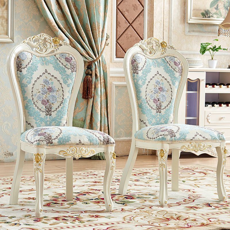 Victorian Dining Room Chair with 4 Wood Legs Parsons Chair for Home Use