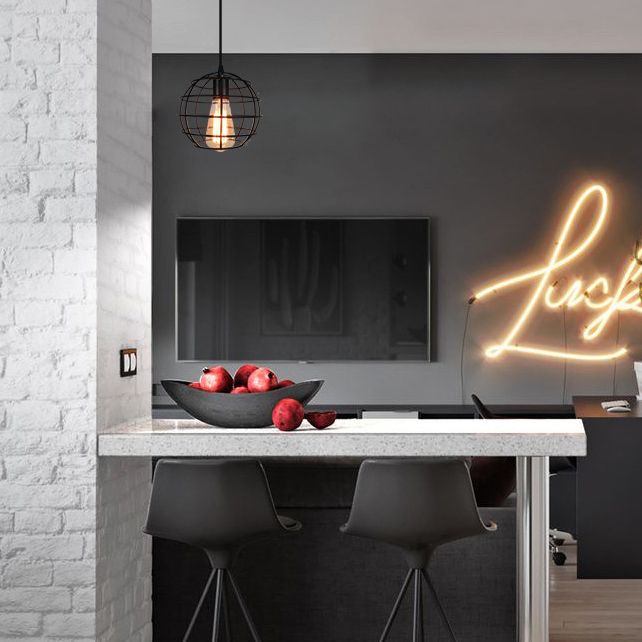 1-Light Cage Shade Pendant Light Vintage Industrial Style Metal Pendant Light for Dinning Room