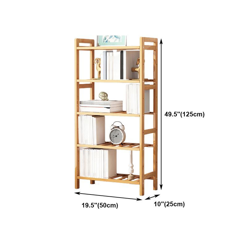 Etagere Bookcase Bamboo Open Back Shelf Bookcase for Study Room