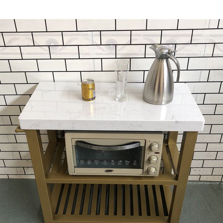 Home Dining Kitchen Island Table Modern Rectangular Iron Prep Table