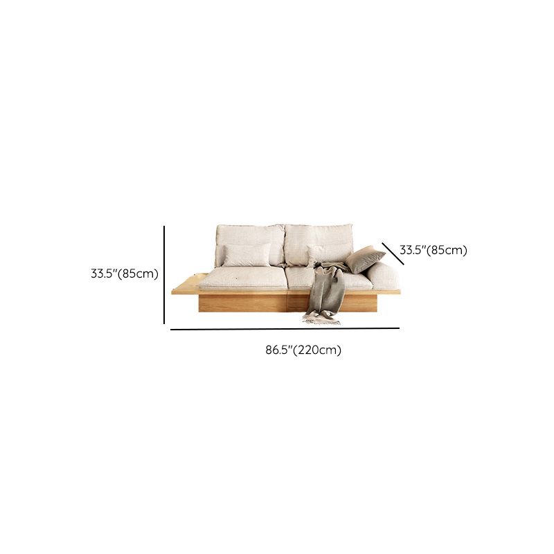 Scandinavian Fabric Living Room Sofa Loose Back White Seating