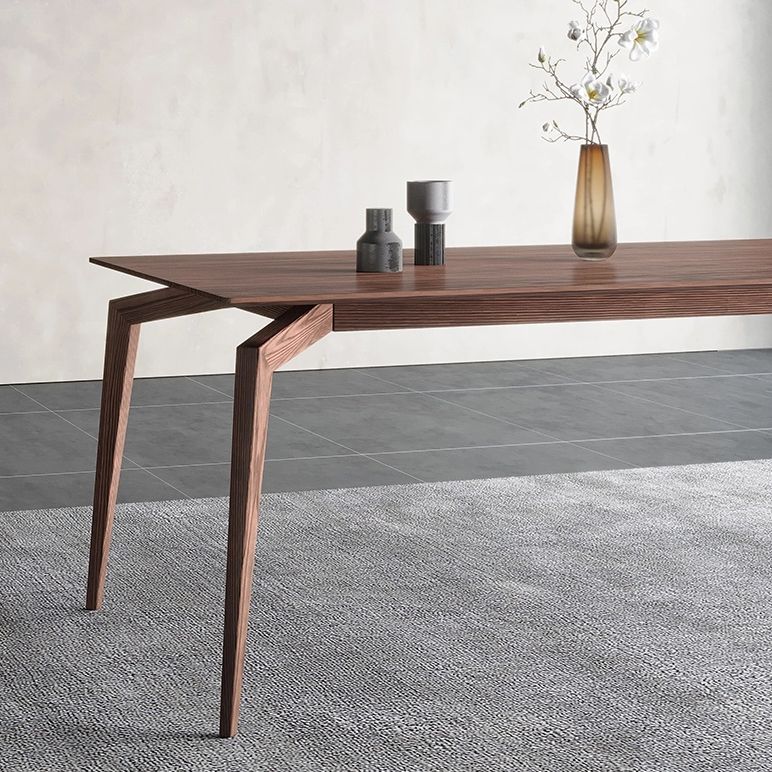 Table à manger moderne de la table en bois de cendre rectangle avec 4 jambes pour le restaurant