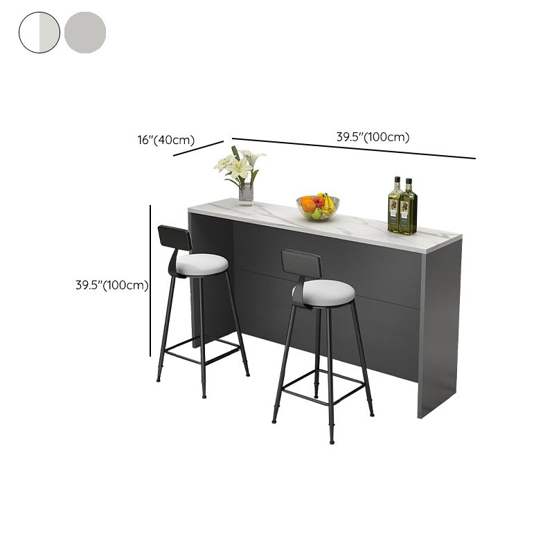 Indoor Contemporary Bar Dining Table Rectangle Stone Bar Table