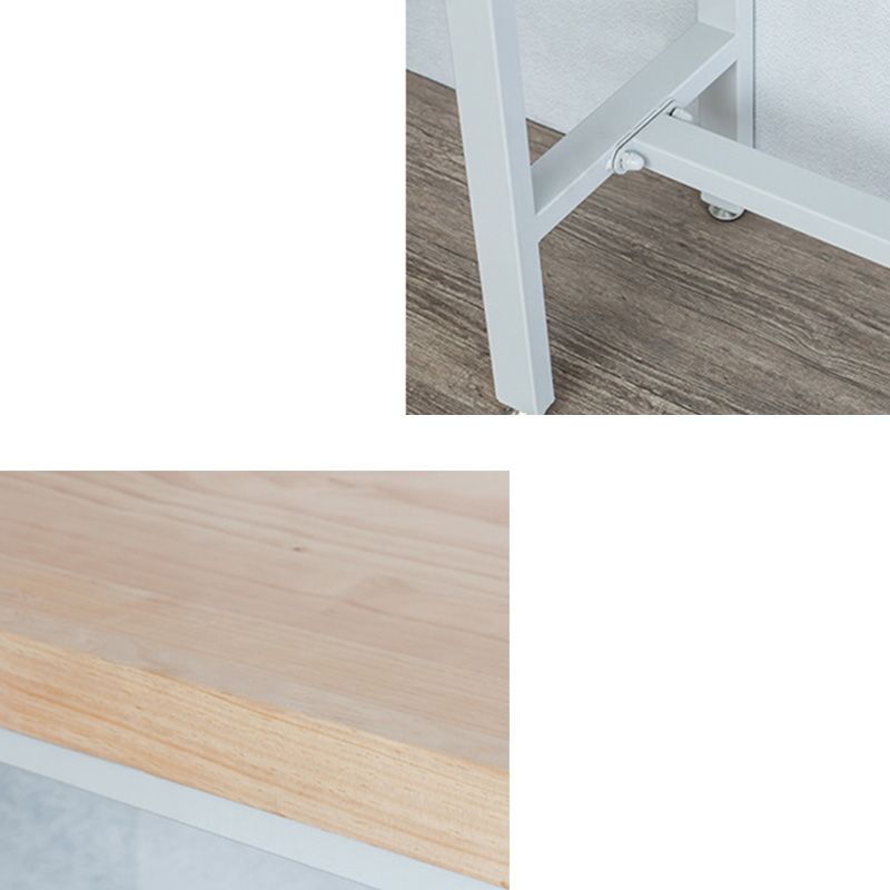 Modern Metal Base Bar Table White Iron Solid Wood Patio Bar Table