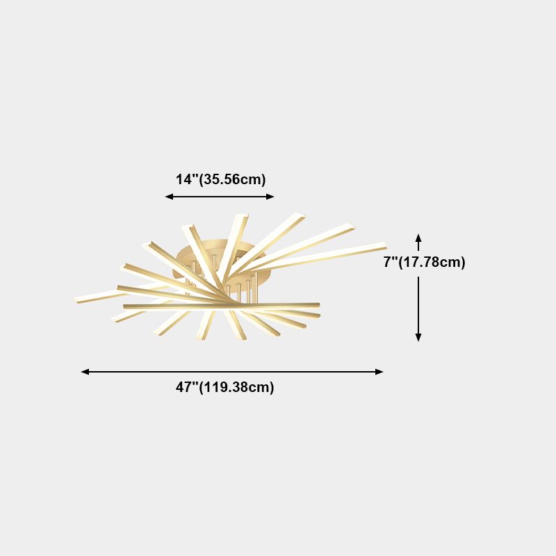 Luces de techo montados con rubor Sputnik LED Simplicidad de iluminación para dormitorio