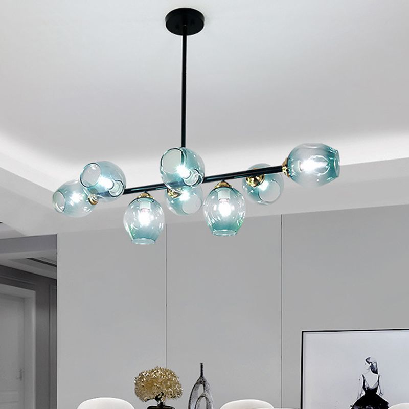 Shaded Dinning Room Chandelier Light Fixture Glass Simplicity Pendant Light Fixture