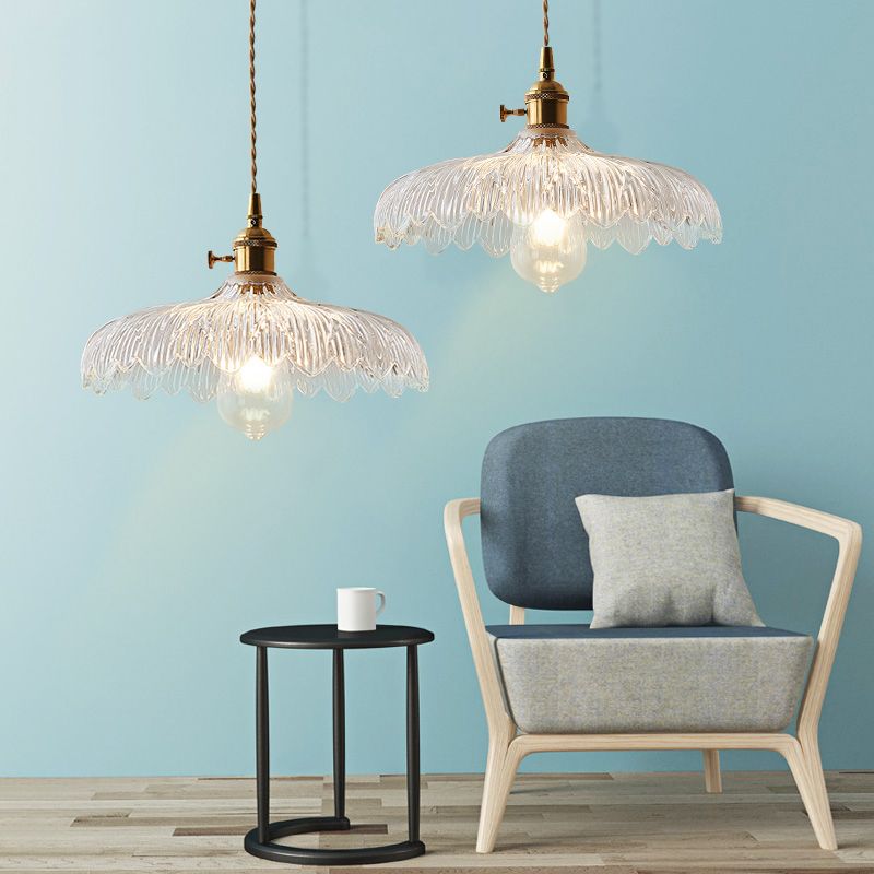 Single Head Glass Hanging Light Modern Pendant Lighting for Living Room Dinning Room