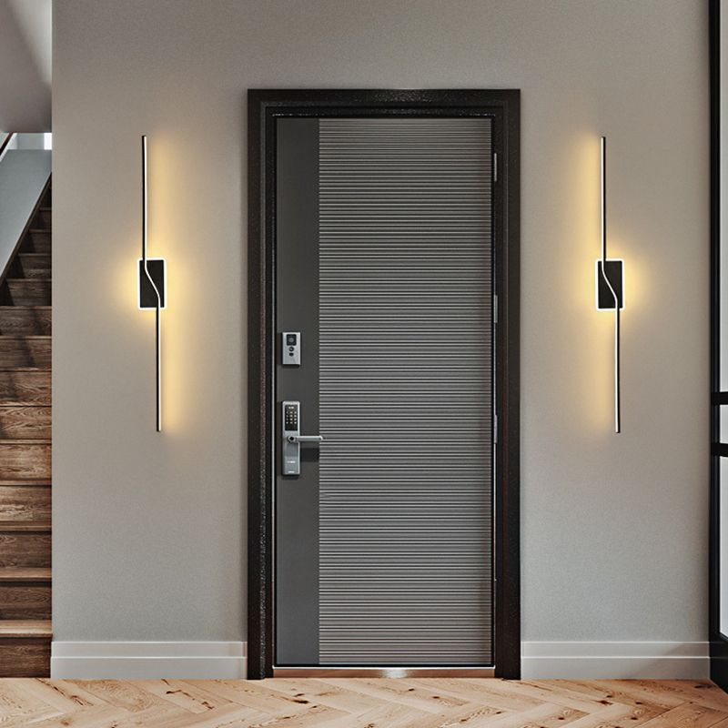 Modern Simple Metal Vanity Light Strip Shape Vanity Lamp with Silica Gel Shade for Bedroom