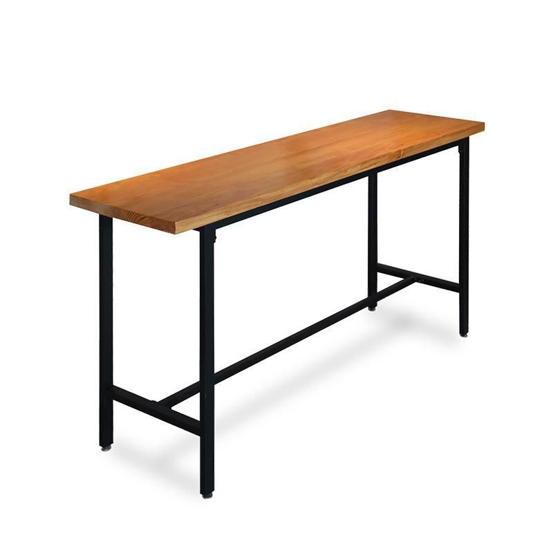 Industrial Bar Table Rectangle Solid Wood Bar Height Pub Table for Indoor