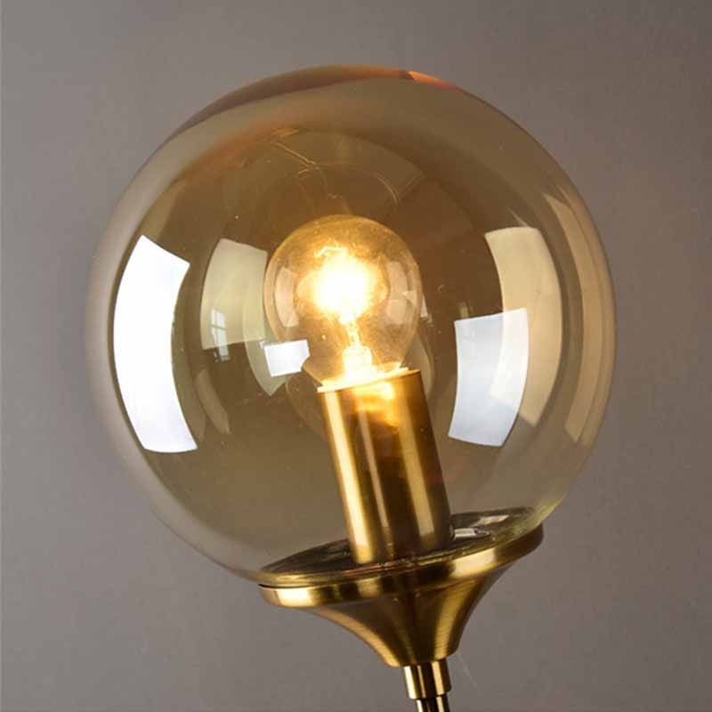 Contemporary Metal Wall Sconce Ball Shape Vanity Lamp with Glass Shade for Bathroom
