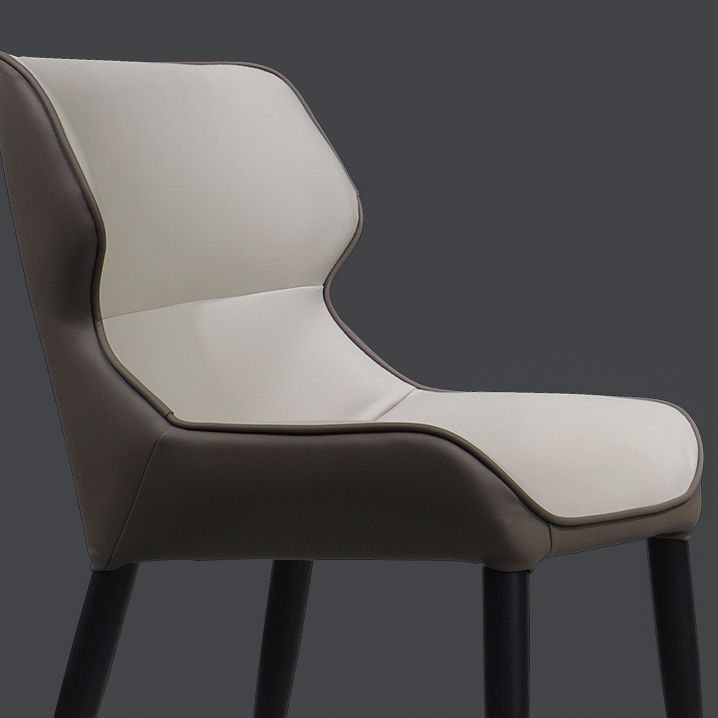 Silla de comedor tapizada de metal con respaldo industrial para el hogar (juego de 2)