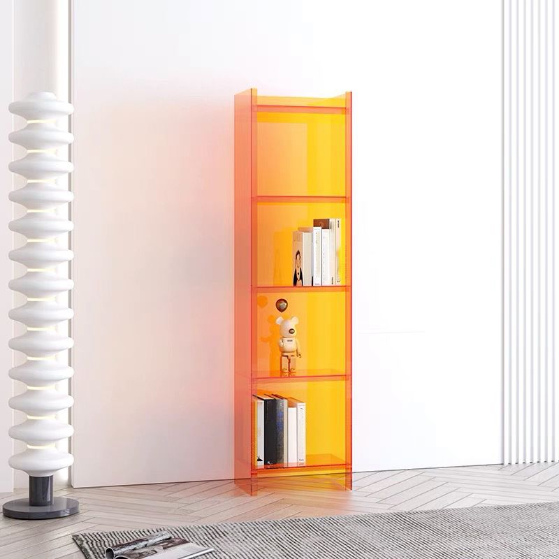 10"W Bookshelf Glam Style Closed Back Acrylic Bookcase for Office and Study Room