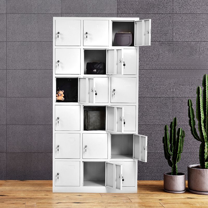 Contemporary White Wardrobe Cabinet Steel Wardrobe Armoire for Home