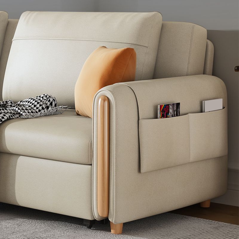 31" Wide Contemporary Futon Sofa Bed White Futon Sleeper Sofa with Storage