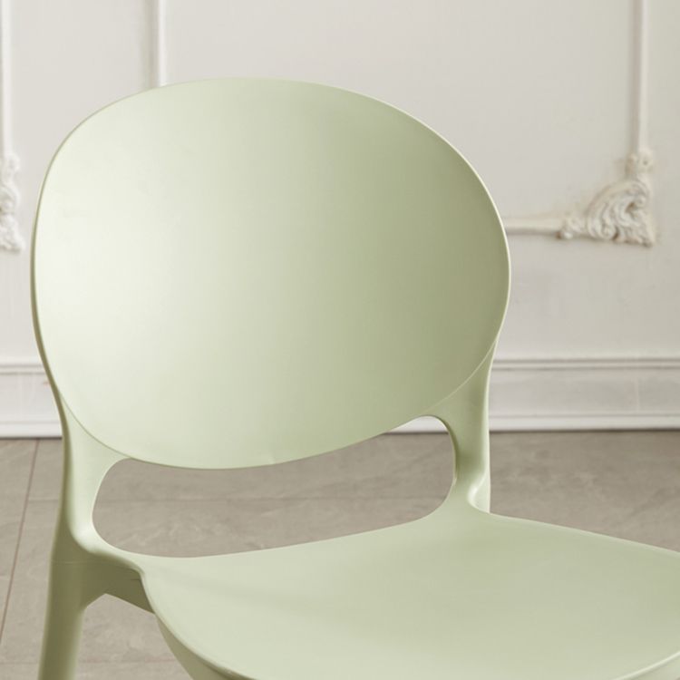 Scandinavian Plastic Armless Dining Chairs Indoor Stackable Side Chair