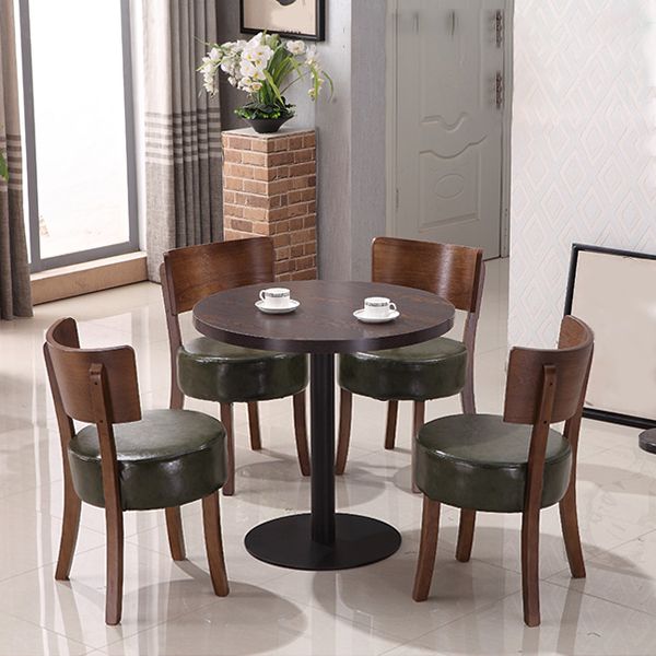 Mesa de comedor de estilo industrial Mesa de comedor de madera con base de metal para comedor