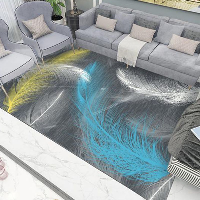 Contemporary Geometric Print Carpet Polyester Indoor Rug Stain Resistant Rug for Living Room