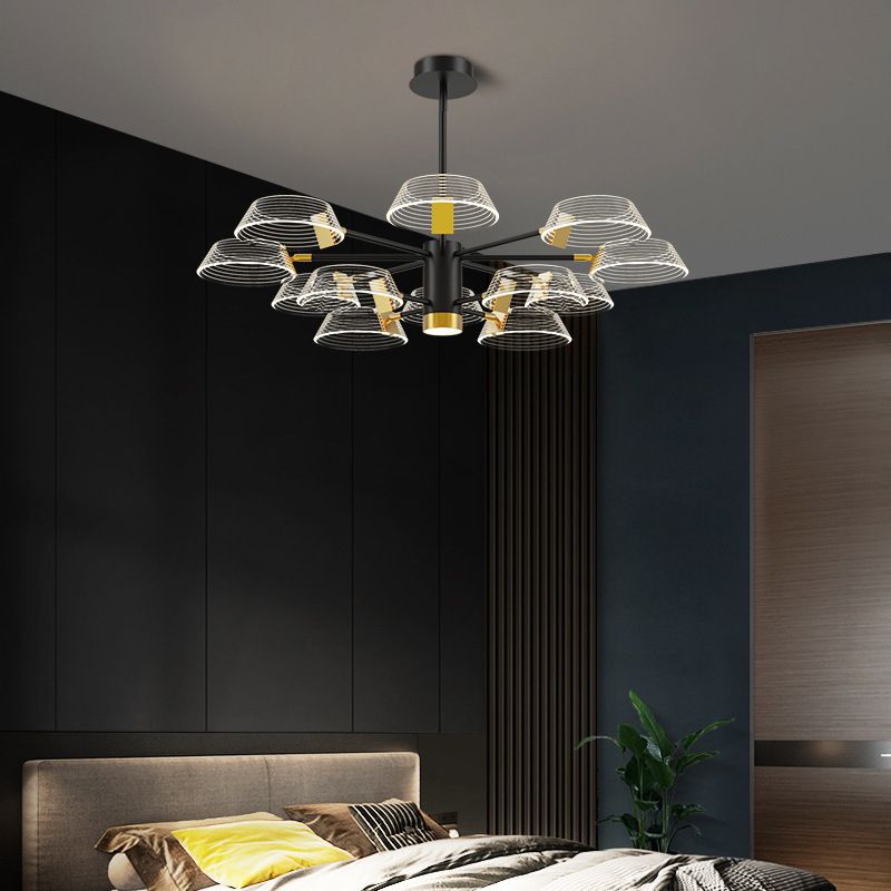 Lámpara de colgación de múltiples luces de metal de estilo moderno estilo del tambor para dormitorio