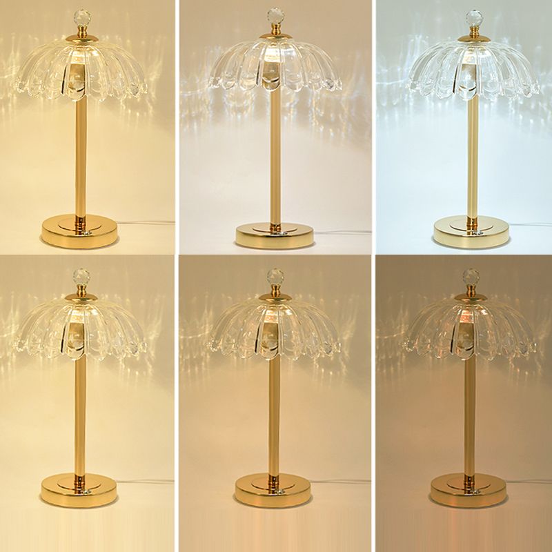 Modern Minimalist Style Dome Nightstand Lamp Glass 1 Light Table Lamp for Bedroom