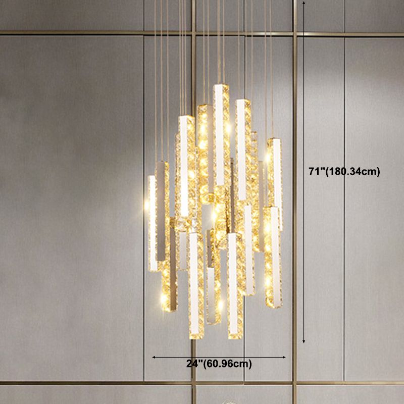 Kit de luz colgante posmoderna Luz de techo de cristal para sala de estar para sala de estar