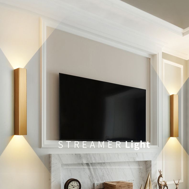 2-Lights Rectangular Lighting Fixtures Aluminum Modern Style Sconces Wall Lamps