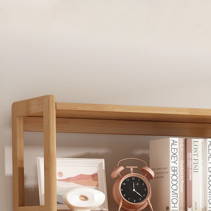 Modern Style Open Back Bookshelf Vertical Wooden Bookcase with Drawers