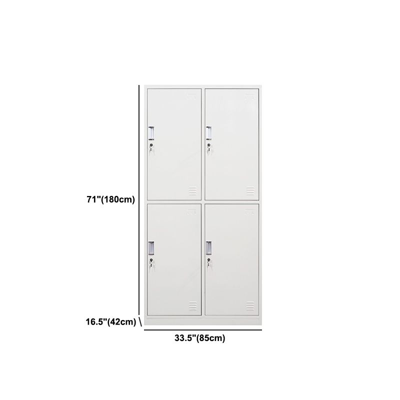 Metal Modern White Wardrobe for Home Matte Finish Cabinet with Hinged Door