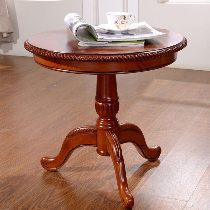 23.6"/28.3" Tall Pedestal End Table Natural/brown/black/white Round Wood Side End Table