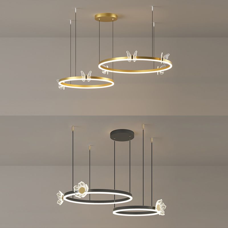 Circular Chandelier Lighting Fixtures Modern Metal Chandelier Lamp
