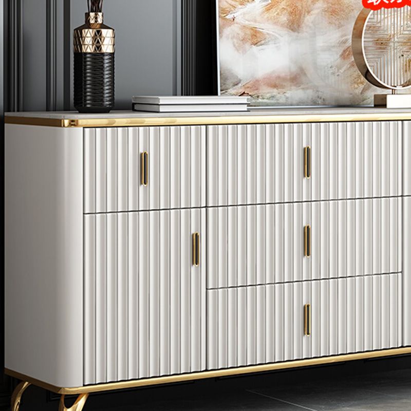 Glam Engineered Wood Storage Chest Bedroom Horizontal Chest with Drawers