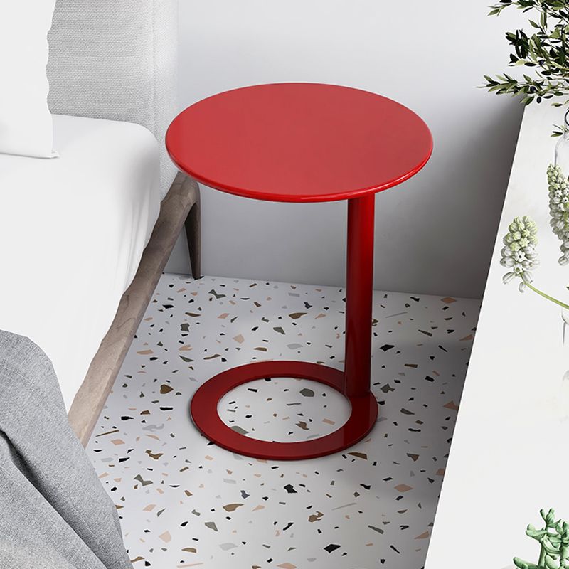 Round C-shape Side Table Modern Metal Sofa Side Accent Table