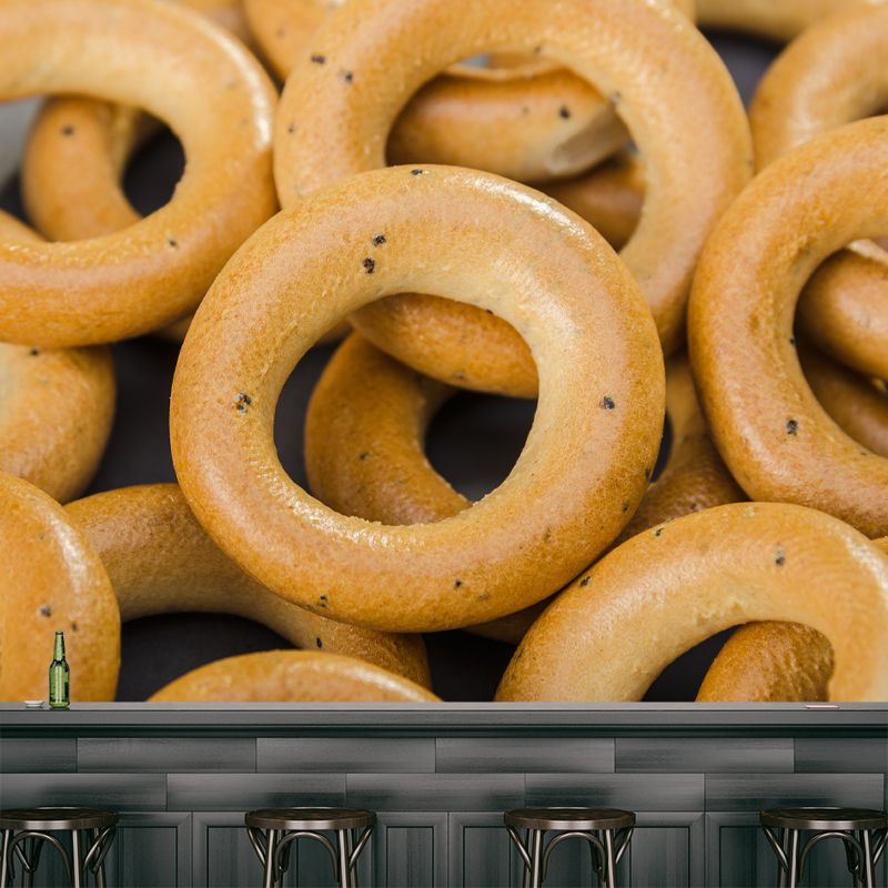 Sweet Bagels Dessert Mural Commercial Use Contemporary Dessert Shop for Decoration