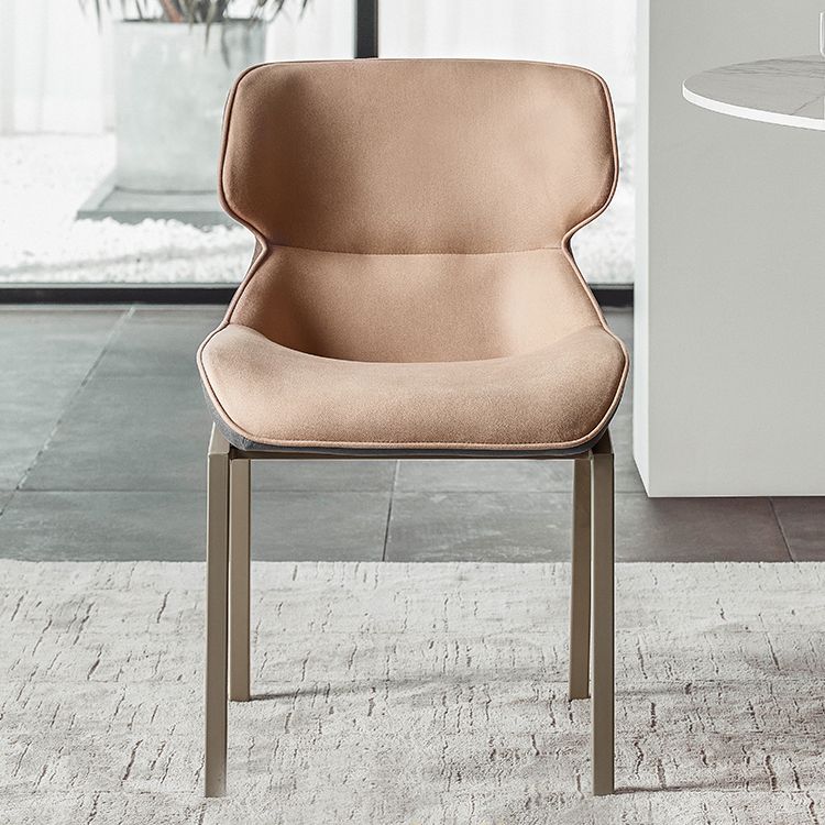 Minimalist Style Dining Arm Chairs Faux Leather Wingback Parsons Chairs (Set of 2)