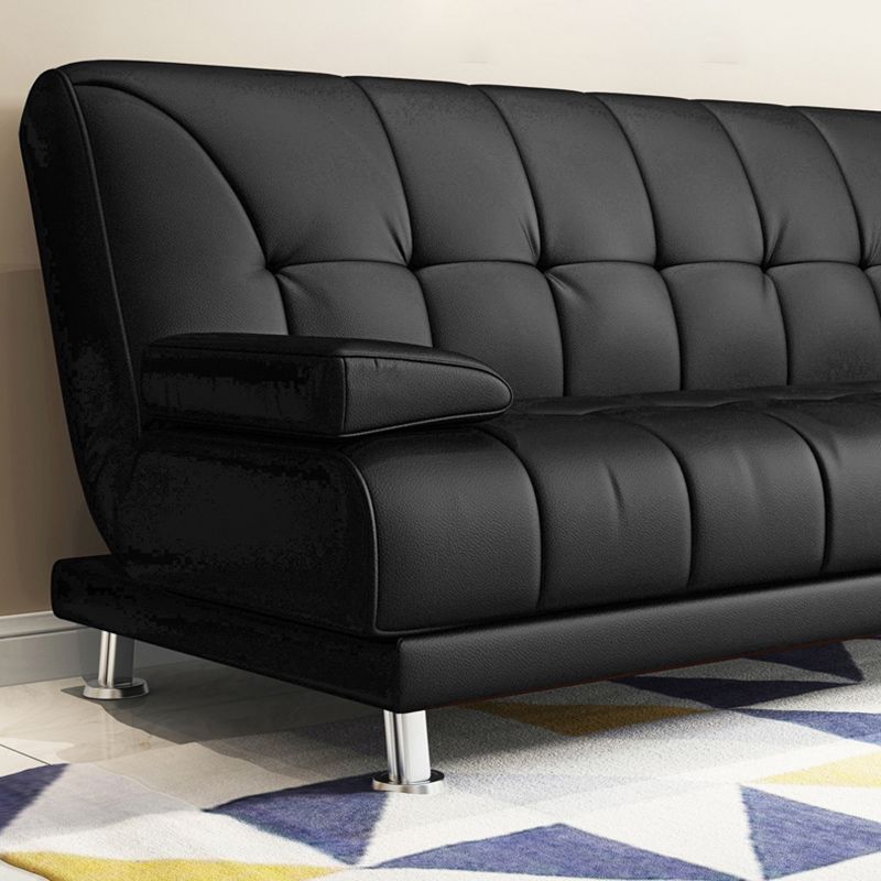 Faux Leather Pillow Top Arm Loveseat with Foldable and Wear-resisting for Living Room