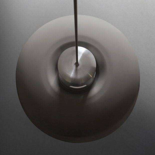 Lámpara colgante de comedor de comedor de sombra de sombra de cubo una bombilla de 9 "/10" /11.5 "/14" de ancho de ancho simple luz colgante de techo en gris