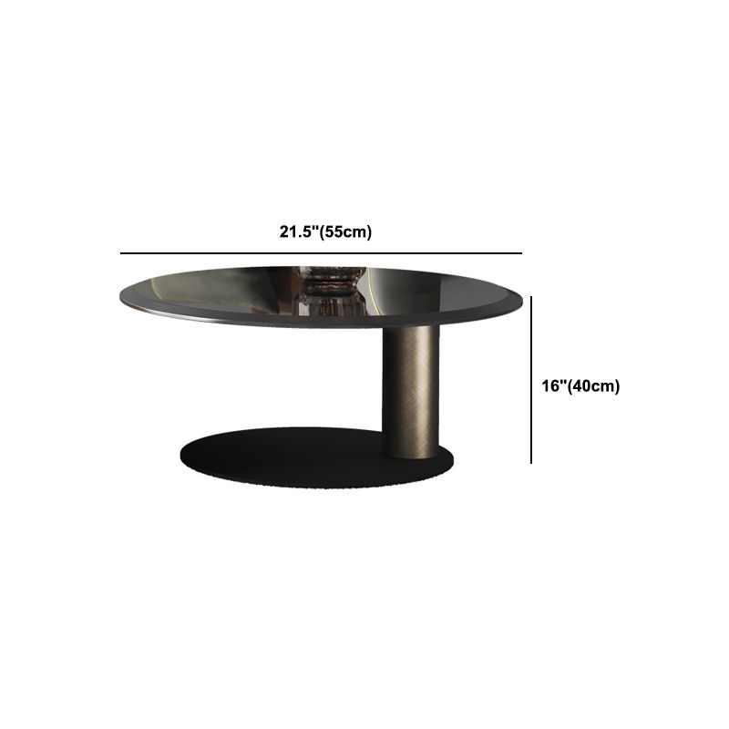 Mid-Century Modern Round Coffee Table Metal Cocktail Table in Distressed Finish
