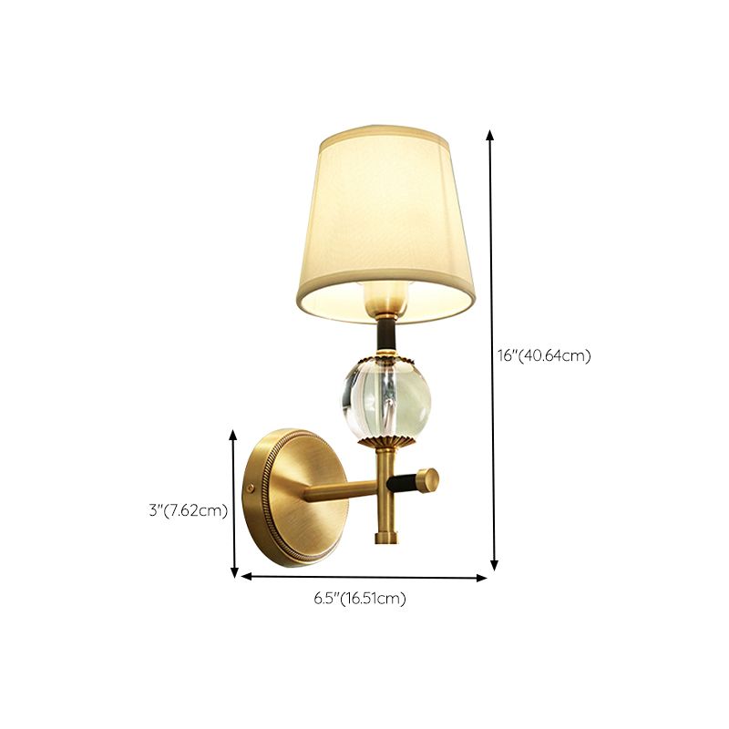 Modern Simple Copper Vanity Light Cylinder Shape Vanity Lamp for Living Room