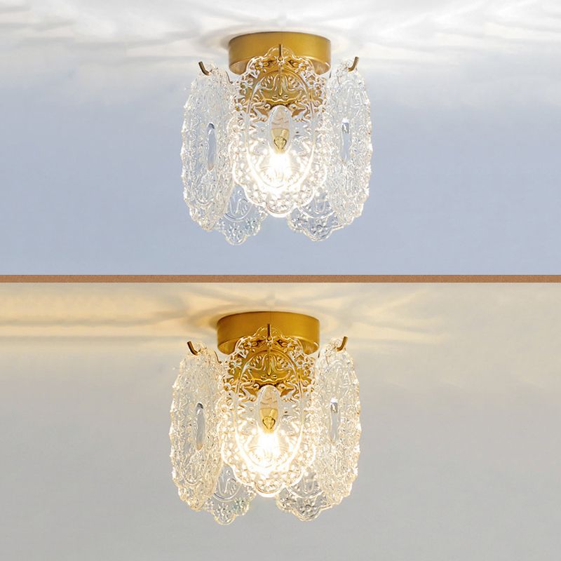 Modern Ceiling Light 1-Light Ceiling Mount Light with Glass Shade for Living Room