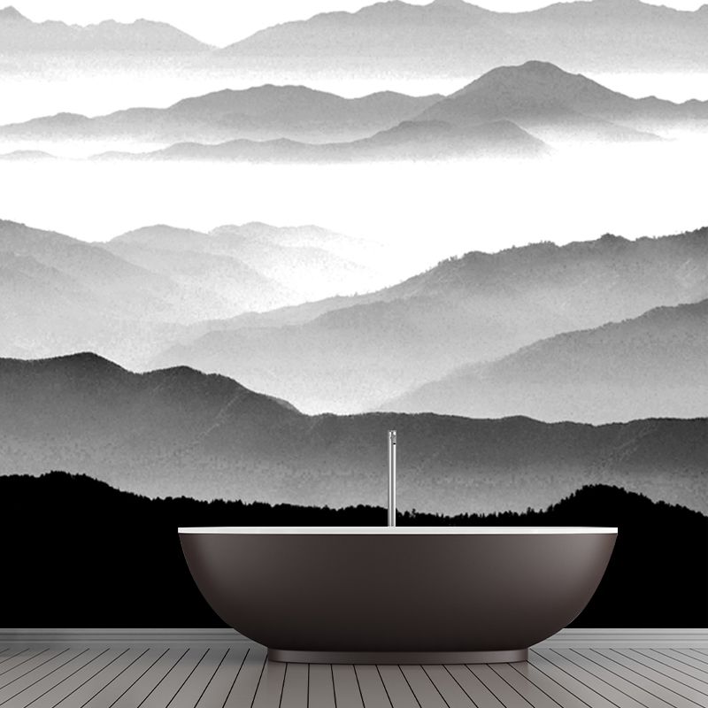 Moisture Resistant Nature Landscape Mural Non-Woven Oriental Wall Decor for House Interior