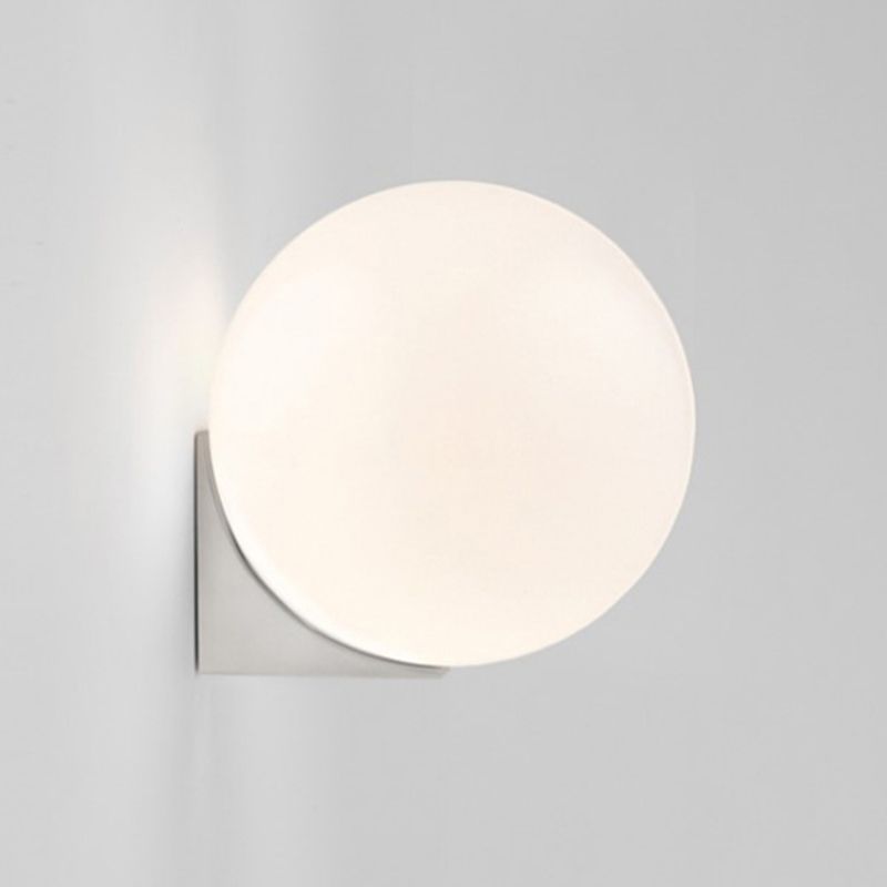 Globe Bedroom LED Wall Sconce in Modern Simplicity Wrought Iron Wall Light with Glass Shade