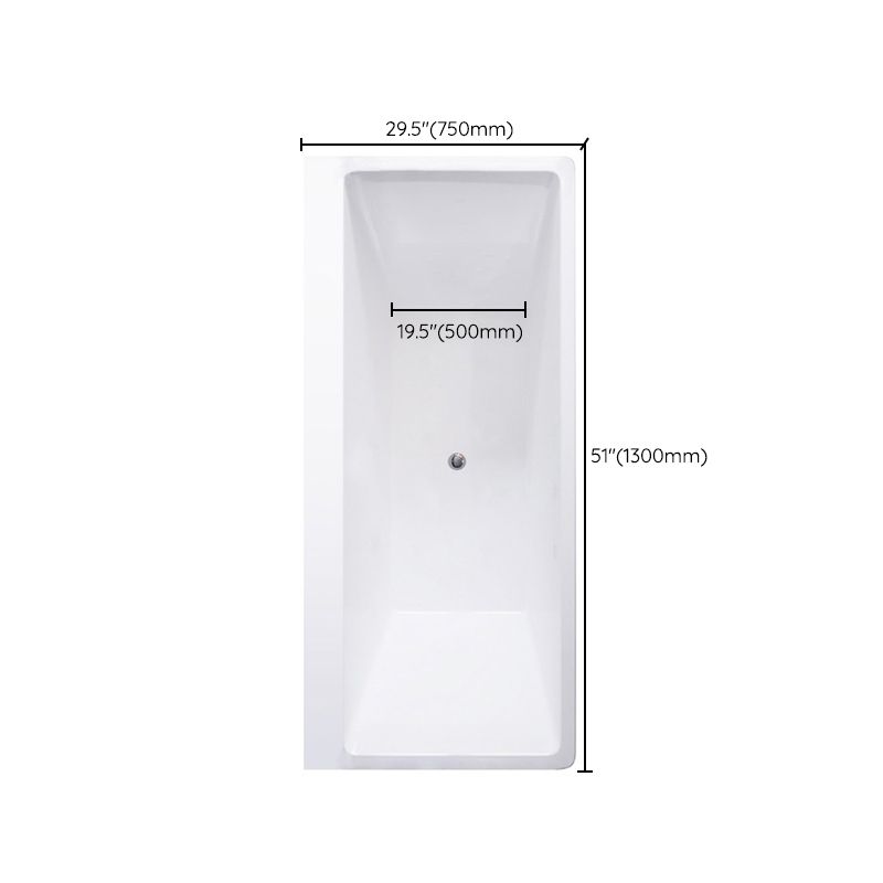 Soaking Acrylic Bathtub Drop in White Rectangular Modern Bath