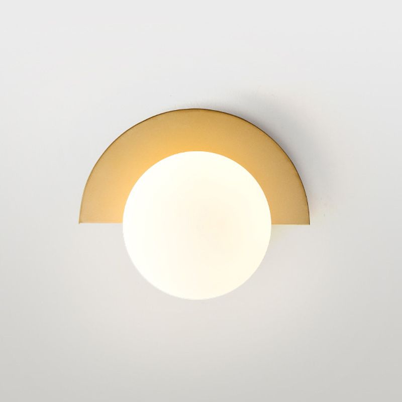 Lumière murale en métal nordique de 8 "de large applexion murale de macaron avec verre pour le salon