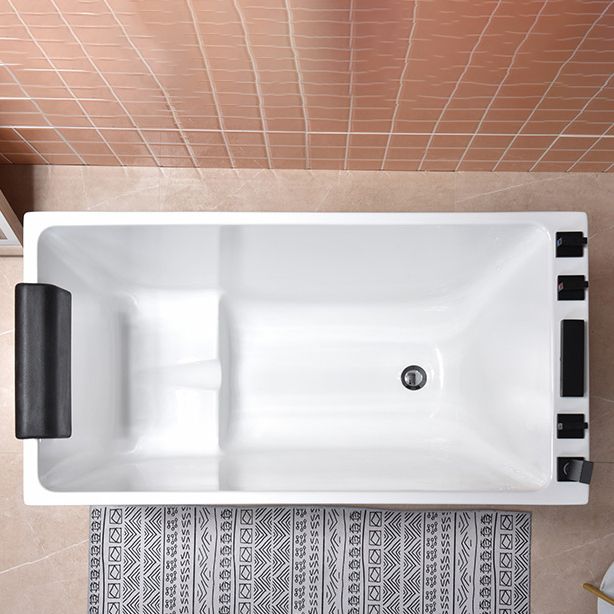 Stand Alone Antique Finish Bathtub Rectangular Soaking Modern Bath Tub