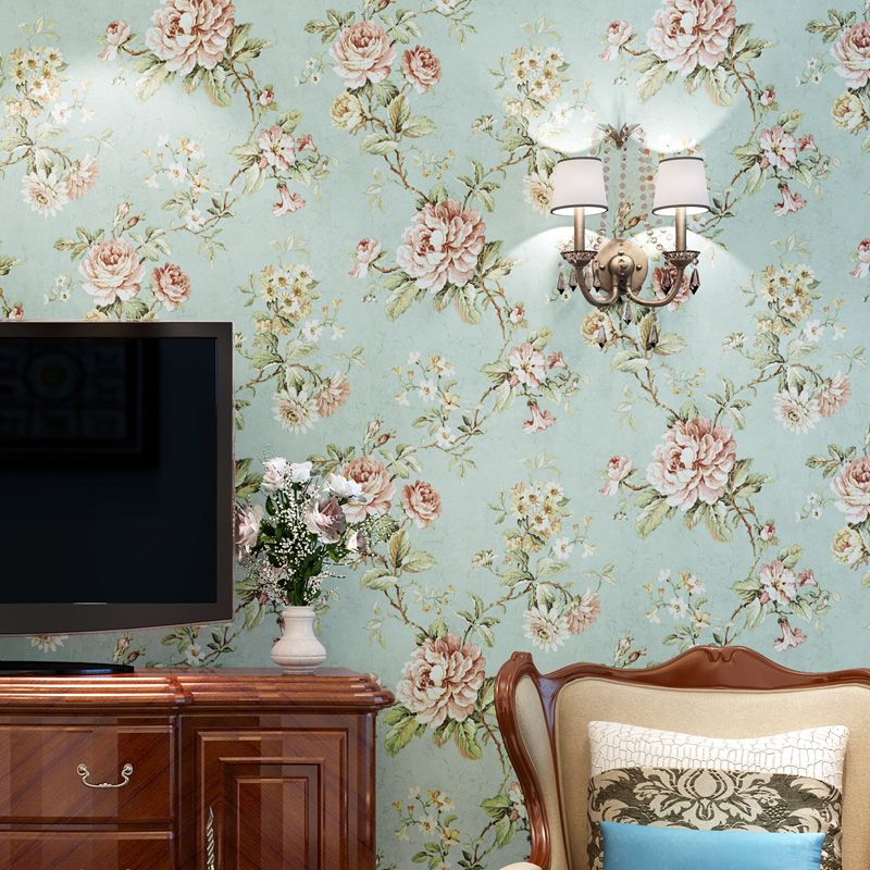 Big Peony Blossom Wallpaper Roll for Bedroom Flower Print Wall Decor, 33' x 20.5"