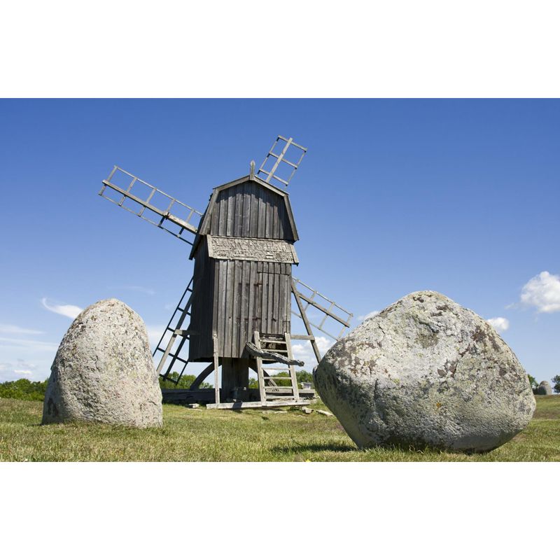 Delectable Windmill Mural Wallpaper for Dining Room Spring Wall Decor, Customised