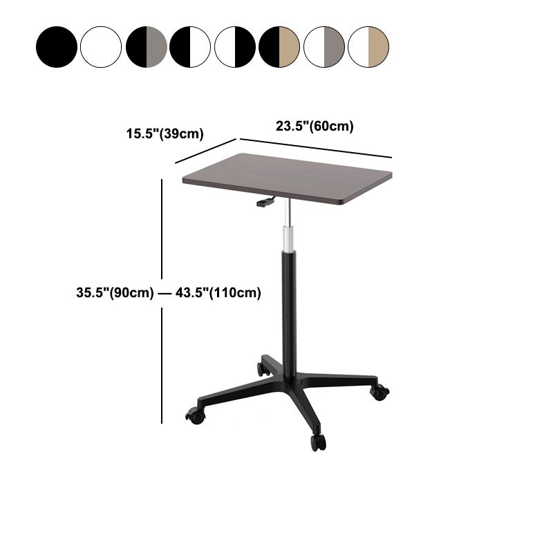 Rectangular Standing Desk Manufactured Wood Adjustable Desk with Caster Wheels