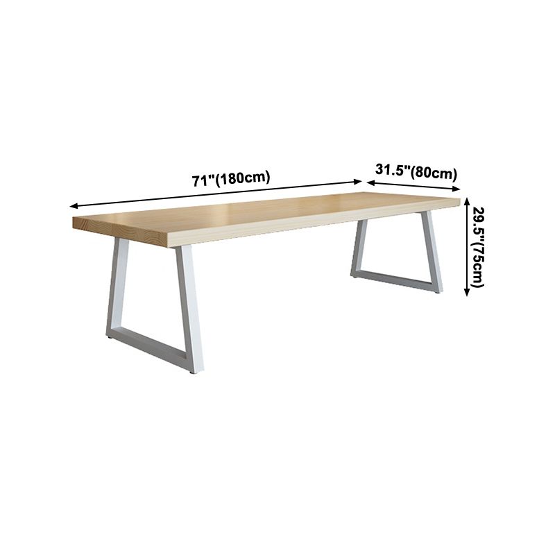 Mesa de comedor de madera maciza de pino, mesa de comedor industrial con base de trineo