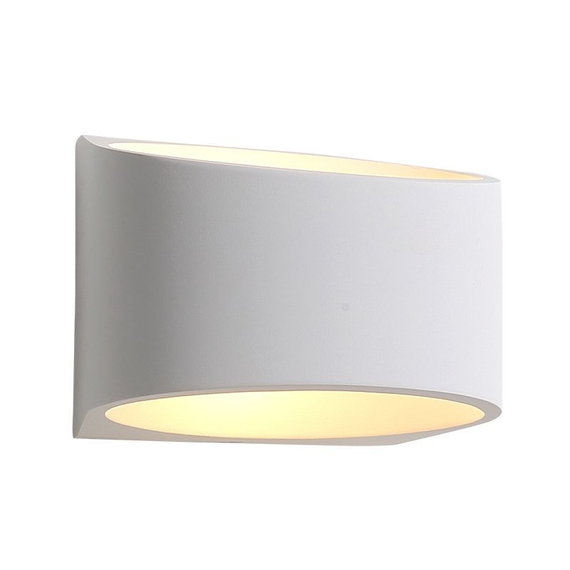 Round Gypsum LED Sconce Light Fixture Minimalism 1 Light White Wall Mount Lamp for Hallway