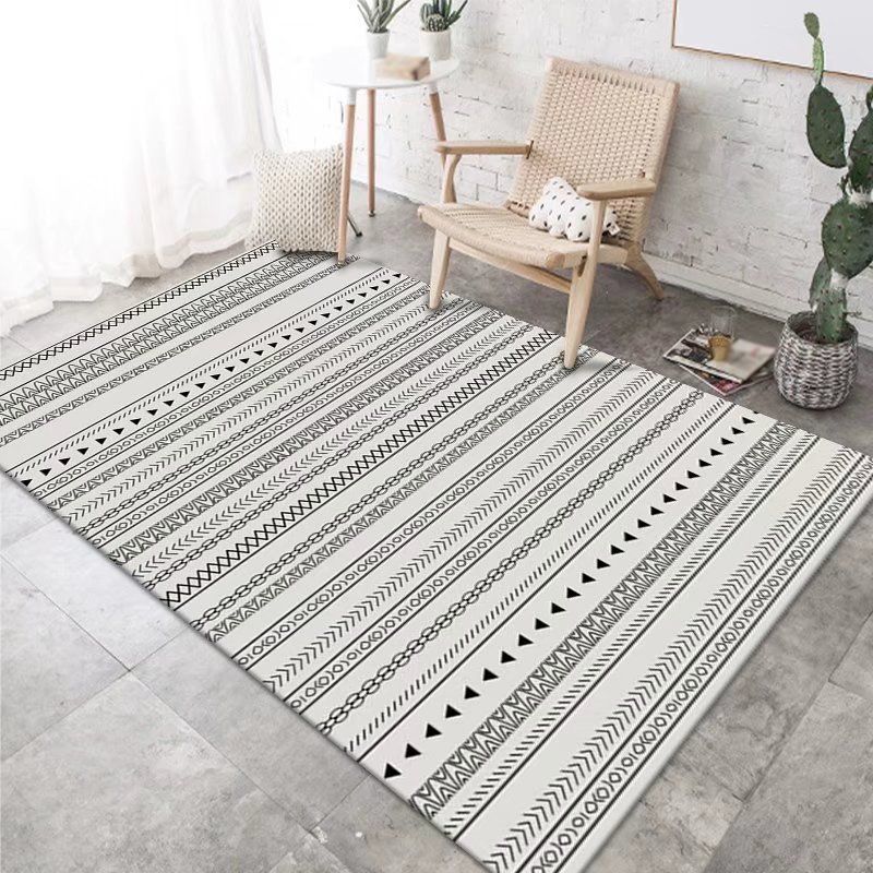 Bohemian Living Room Rug American Print Polyester Area Carpet Stain Resistant Rug