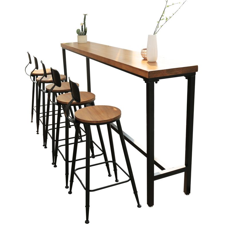 Modern Bar Table Set 1/6 Pieces Solid Wood Counter Height Set for Indoor